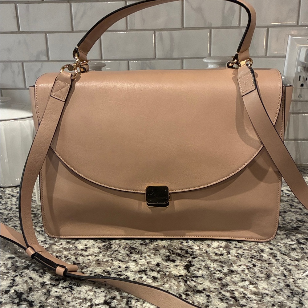 Cuyana Blush Tan Leather Satchel